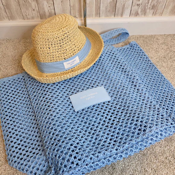 Dolce & Gabbana Summer Beach Straw Large Tote Bag With Matching Sun Stra… - Picture 10 of 10